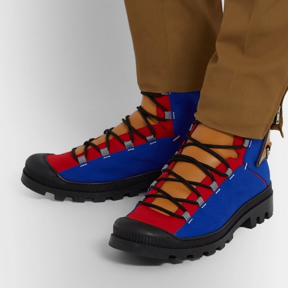 Loewe EYE/LOEWE/NATURE Logo-Patch Canvas Hiking Boots